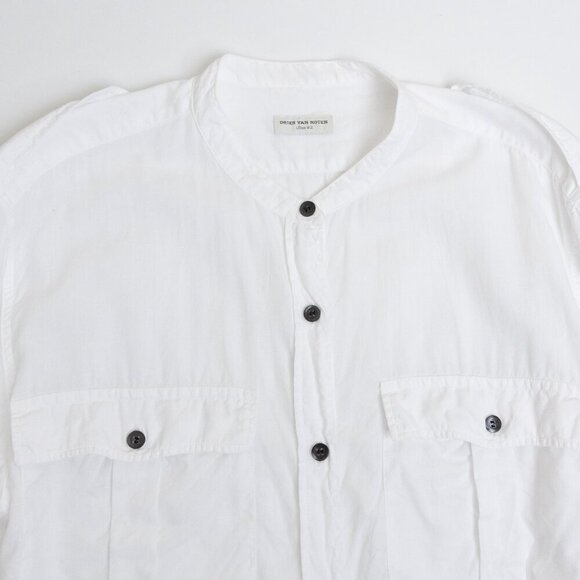 Dries Van Noten Shirt White Utility Long Sleeve Button Down Large EU 42 - Picture 4 of 15